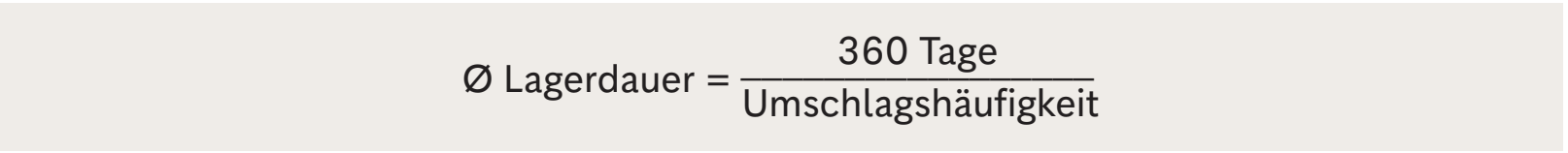 Durchschnittliche Lagerdauer Formel